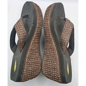 Volatile Zandie Thong Sandals Brown‎ Raffia Chunky Sz 7 Island Girl #223